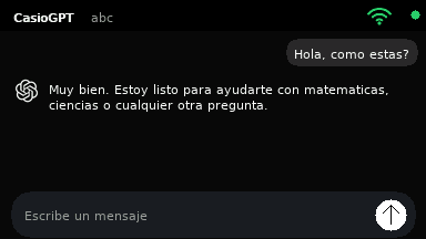 Interfaz de conversación CasioGPT