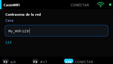 Editor de contraseña en CasioWIFI