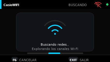 Animación de escaneo Wi-Fi en CasioWIFI